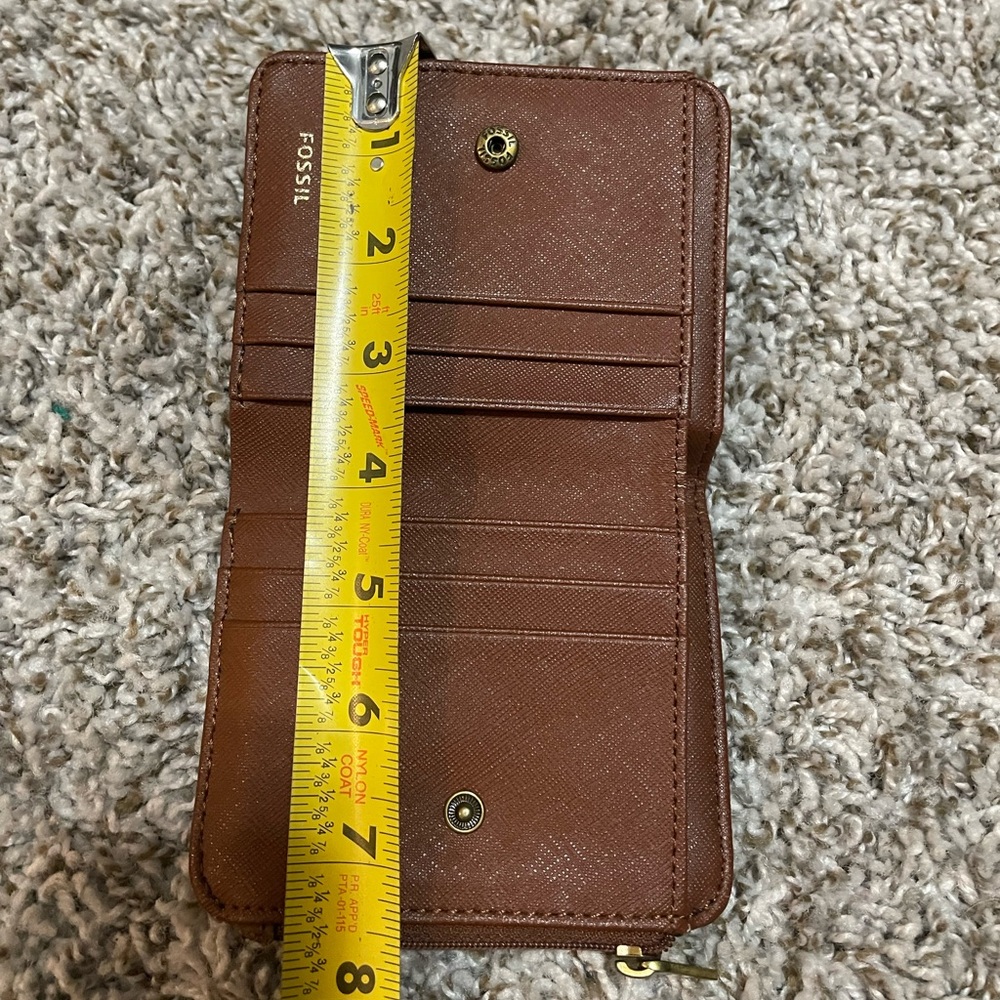 NEW FOSSIL JORI BAKED CLAY BROWN PYTHON PRINT, BIFOLD WALLET - Picture 12 of 12
